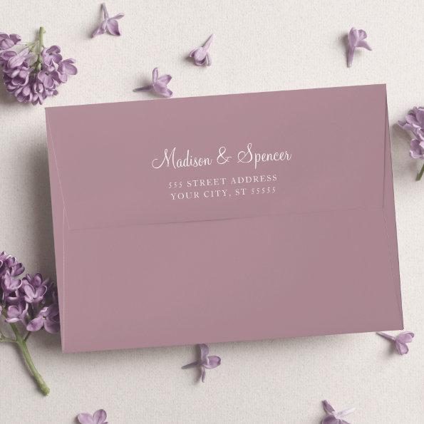 Solid Mauve Purple Wedding Envelope