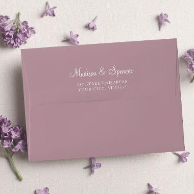 Solid Mauve Purple Wedding Envelope