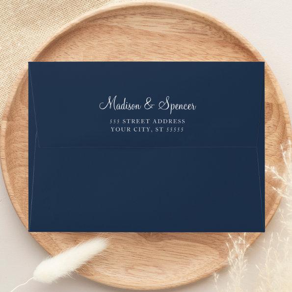 Solid Navy Blue Wedding Envelope