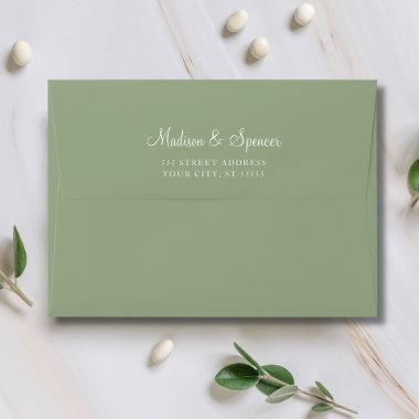 Solid Succulent Sage Green Wedding Envelope