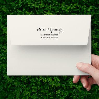 Solid White Script Elegant Envelope