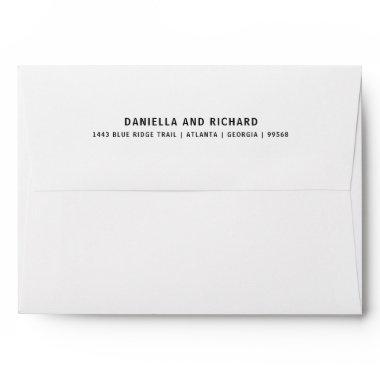 Solid White Wedding Return Address Envelope