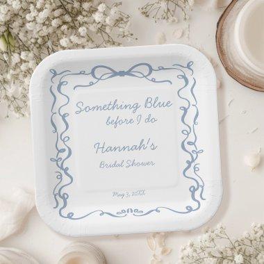 Something Blue Before I Do Bow  Paper Plates