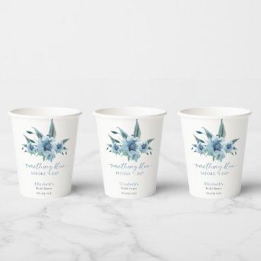Something Blue Before I Do  Floral Paper Cups