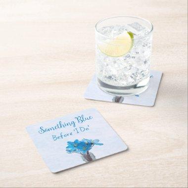 Something Blue Before I Do  Square Paper Coaster