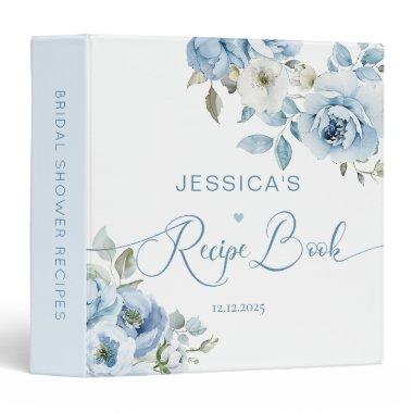 Something Blue before I do Dusty blue Recipe Book 3 Ring Binder