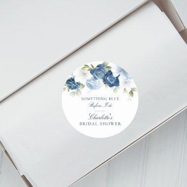 Something Blue Before I Do Floral  Classic Round Sticker
