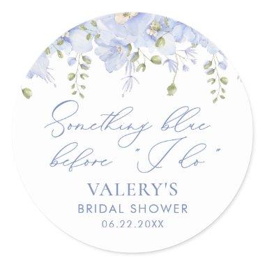 Something Blue Before I Do Floral  Classic Round Sticker