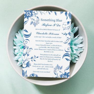 Something Blue Before I Do Floral Bridal Shower Invitations