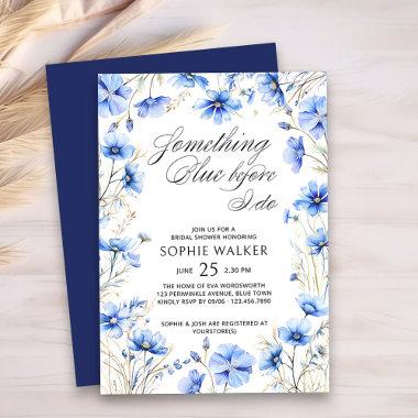 Something Blue Before I Do Floral Bridal Shower Invitations