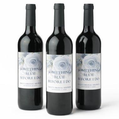 Something Blue Before I do Florals  Wine Label