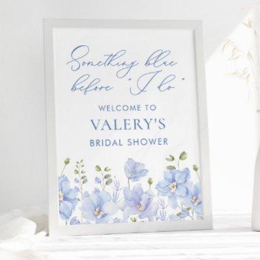 Something Blue Before I Do Greenery Floral Bridal Poster
