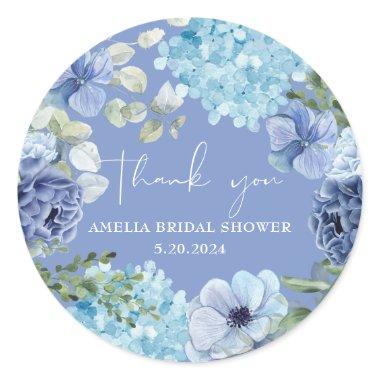 Something blue before i do hydrangea  classic round sticker