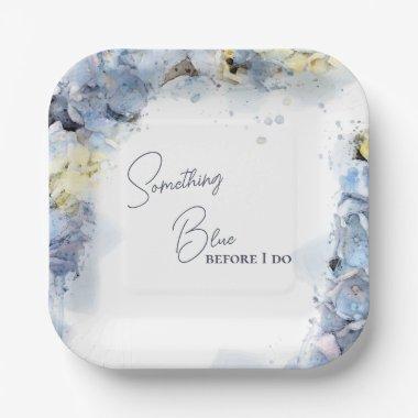 Something Blue Before I Do Hydrangea  Paper Plates