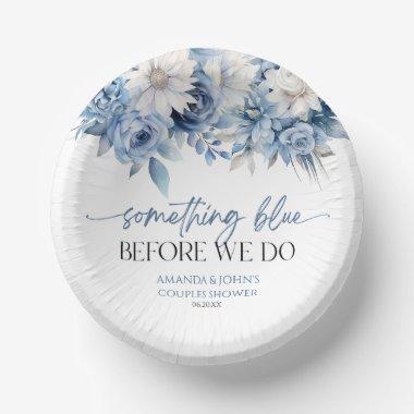 Something Blue Before We Do Floral Couples Shower Paper Bowls