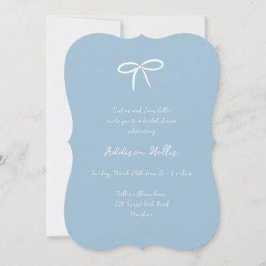 Something Blue Bow Bridal Shower Invitations