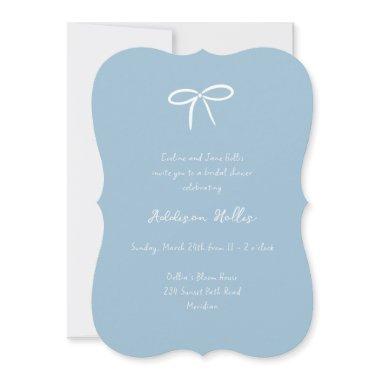 Something Blue Bow Bridal Shower Invitations