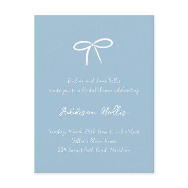 Something Blue Bow Bridal Shower PostInvitations