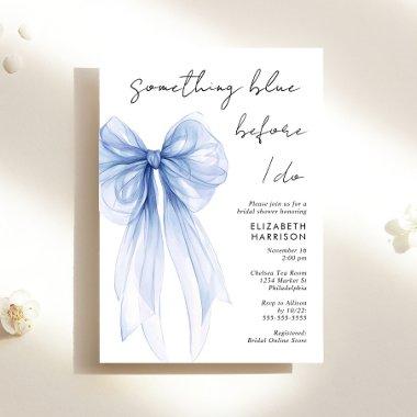 Something Blue Bow Watercolor