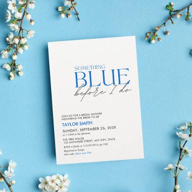 Something Blue Bridal Shower Minimalist Invitations