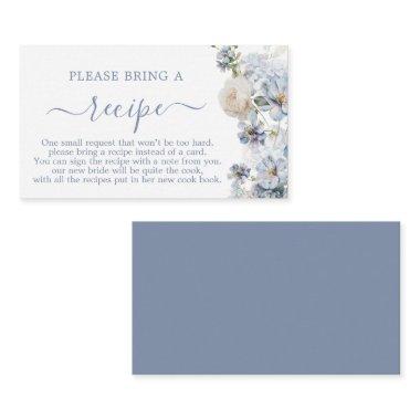 Something Blue Bridal Shower Recipe Invitations Request