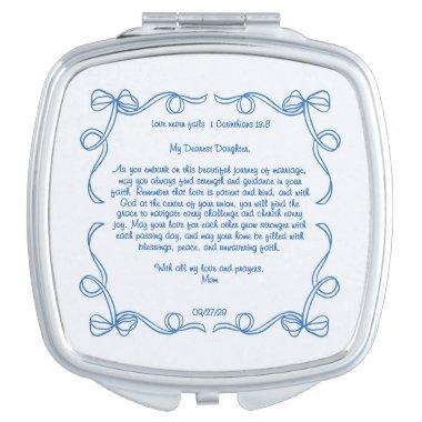Something Blue Bride Gift from Mom Coquette Bow Compact Mirror