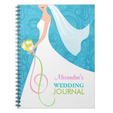 Something Blue Damask Wedding Planner Journal