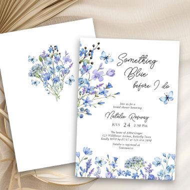 Something Blue Delicate Wildflower Bridal Shower Invitations
