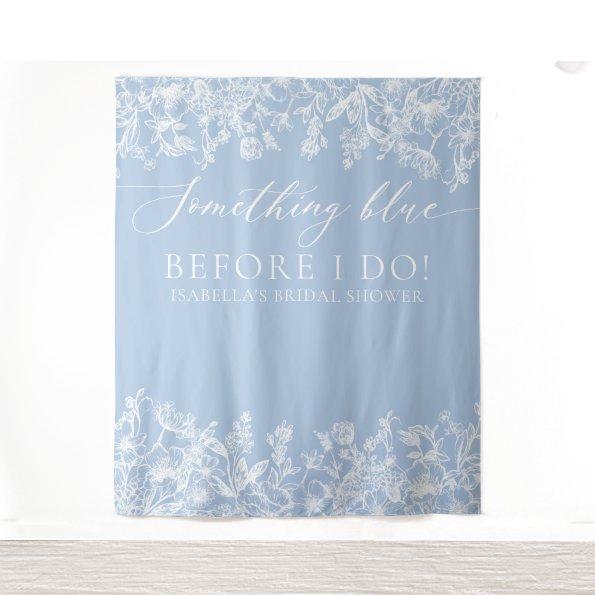 Something Blue Floral Bridal Shower Photo Backdrop