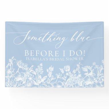 Something Blue Floral  Photo Backdrop Banner