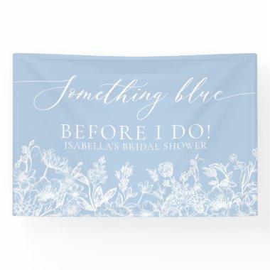 Something Blue Floral Bridal Shower Photo Backdrop Banner