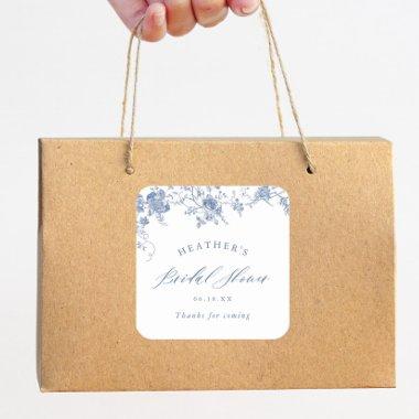 Something Blue Floral  Square Sticker