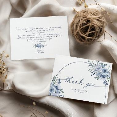 Something Blue Floral Bridal Shower Thank You Invitations