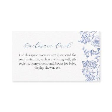 Something Blue Floral Custom Enclosure Invitations