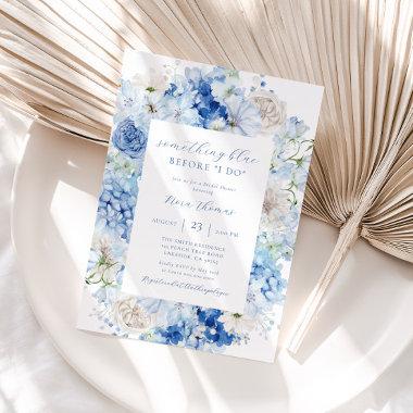 Something Blue Floral Frame Bridal Shower Invitations
