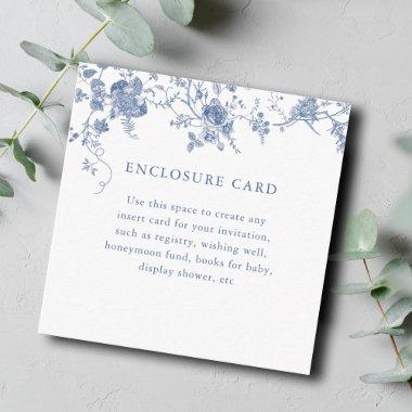 Something Blue Floral Square Enclosure Invitations