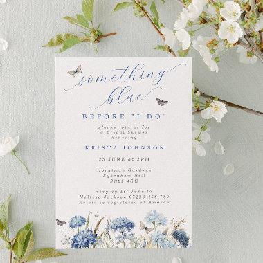 Something Blue Flowers & Butterflies Bridal Shower Invitations