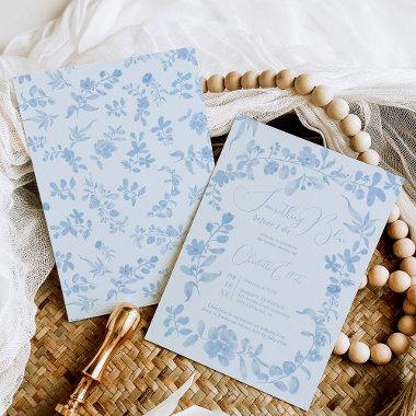 Something blue french vintage floral bridal shower Invitations