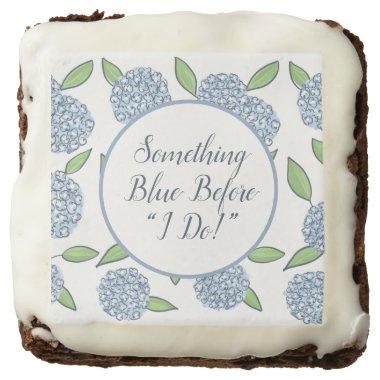 Something Blue Happy Hydrangeas Bridal Shower Brownie