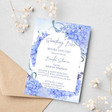 Something blue hydrangeas elegant bridal shower Invitations