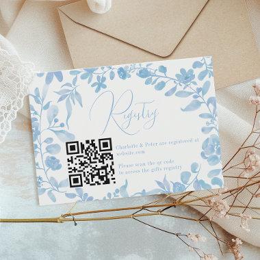 Something blue registry floral bridal shower enclosure Invitations