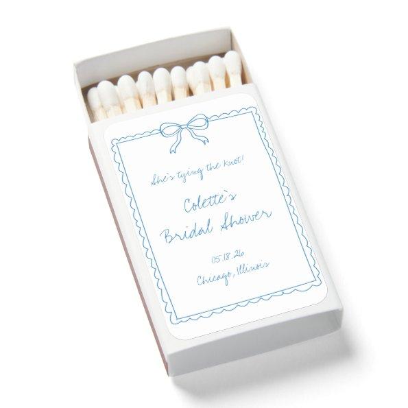 Something Blue Tying the Knot Bow  Matchboxes