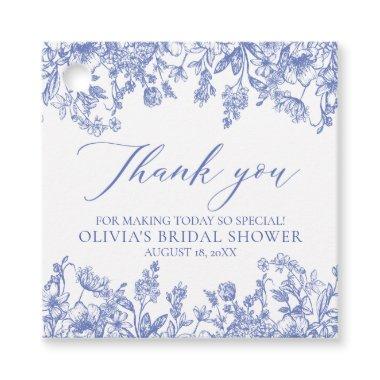 Something Blue Victorian Floral Bridal Shower Favor Tags