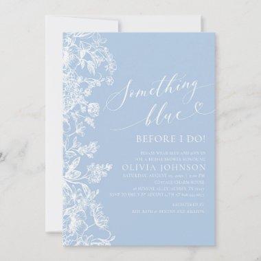 Something Blue White Wildflower Bridal Shower Invitations
