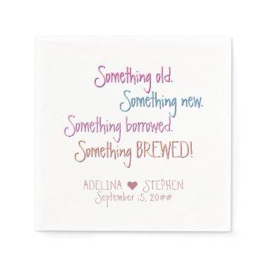 Something Old New Borrowed Brewed Wedding Favor Napkins