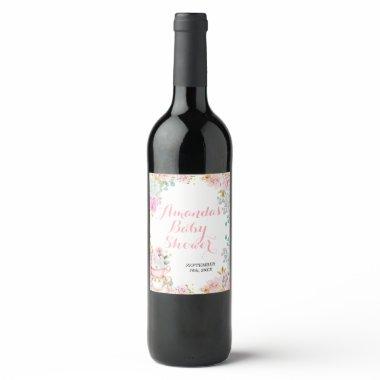 Something Sweet is Brewing Tea Party Baby Shower Wine Label