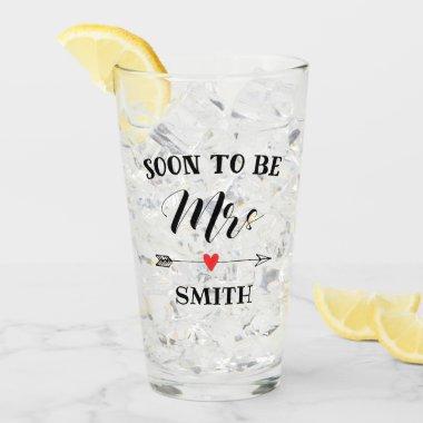 Soon to be Mrs. personalized name Adult Apron Glass