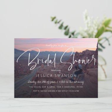 Sophisticated Chic Photo Bridal Shower Invitations