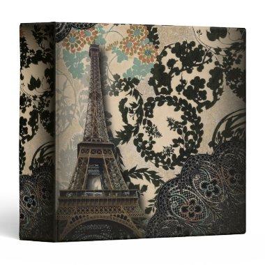 Sophisticated Paris floral Lace vintage wedding Binder