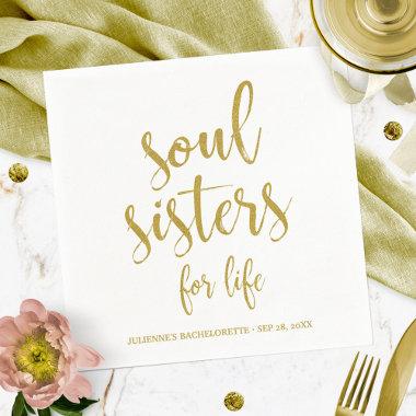 Soul Sisters for Life Glitter Bachelorette Paper Napkins